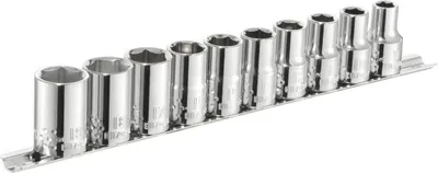 Obrázok produktu pre Zestaw Nasadek 6-Kątnych, 1/2'' Na Szynie, 10Cz,