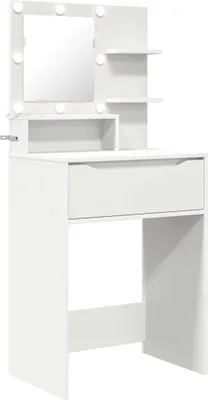 Obrázok produktu pre Toaletné stolíky do spálne so zásuvkou Biela 80 x 39,6 x 135 cm