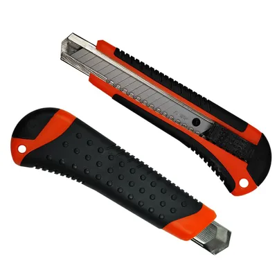 Produktbild von Cuttermesser Teppichmesser Paketmesser 3 Abbrechklingen Orange 10 Stück 18 mm