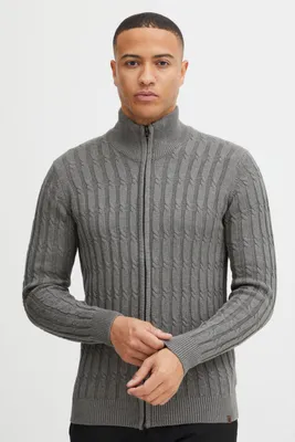 Produktbild von INDICODE IDPaulomo Herren Strickjacke Cardigan Grobstrick mit Stehkragen aus 100% Baumwolle