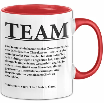 Produktbild von Büroarbeit Kollege Wertschätzung Tasse Geschenk Lustige Geschenkidee Spruch Team (Rot)