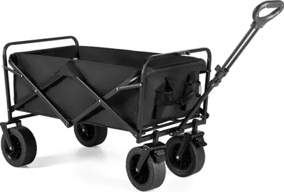 Image de Outtec® Chariot pliable, chariot à bras, chariot à provisions, chariot de transport - 100 litres, jusqu'à 100 kg - 91x59x52 cm - pour le shopping et le camping