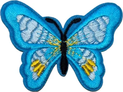 Produktbild von Schmetterling-Emblem-Aufnäher zum Aufbügeln, Hellblau