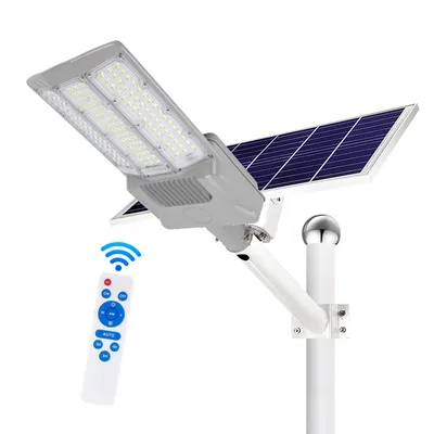Zdjęcie produktu dla MasterLED Solar Street Light Panel - 6000K Chłodna biel - 400W IP65 Szary - Zdalne sterowanie - Kinkiet uliczny