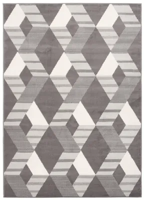 Obrázok produktu pre Koberec Obývacia izba Spálňa Krátky vlas Moderný dizajn Sivá Béžová Krémová Čísla Pruhy Geometrické Roztavené 180 x 260 cm