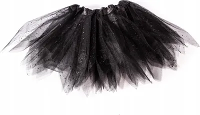 Produktbild von Tüllrock Schwarz Glitzer Kinder Tutu 3-lagig Festlich Kostüm Ballett 30cm Universal