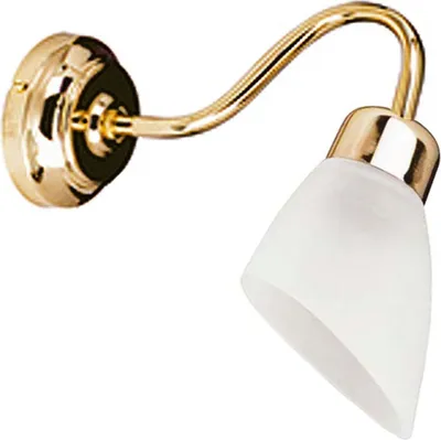 Produktbild von Wandleuchte E14 Weiß Glas Messing massiv Klassisch Wandlampe