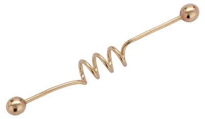 Productafbeelding van NKlaus industriële piercing, spiraal barbell, 333 geelgoud, 8 karaat, 34x4mm