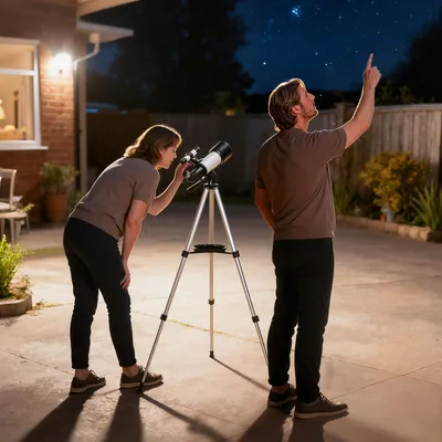 Produktbild von Sweiko Teleskop für Astronomie Anfänger Erwachsene 70mm Aperture 400mm AZ Mount Astronomisches Refraktor mit Stativ