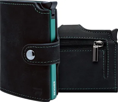 Produktbild von Shielded Slim Wallet mit Münzfach für Herren & Damen | Kartenetui mit Münzfach & RFID-Schutz & Anti-Cloning | Scheine, Münzen  9 Kreditkarten