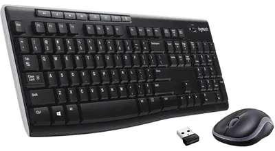 Produktbild von Logitech MK270, Volle Größe (100%), Kabellos, RF Wireless, QWERTZ, Schwarz, Maus enthalten