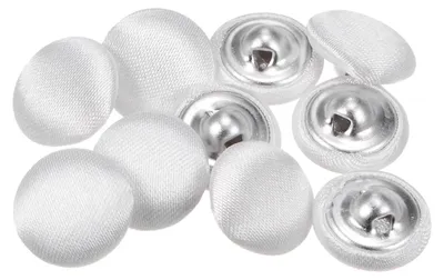 Productafbeelding van 10 Stuks Witte Stoffbedekte Naaiknopen 12,5 mm Rond