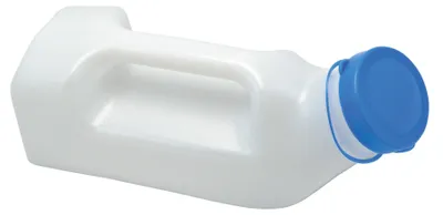 Produktbild von Sundo Urinflasche Mann rechteckig mit Griff und großer Öffnung - milchig - 1000 ml