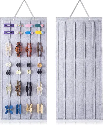 Productafbeelding van Haarclips voor opslag - Haarorganizer - Hangende haardecoratie - Hoofdhouder voor meisjes - Haaraccessoires (grijs)