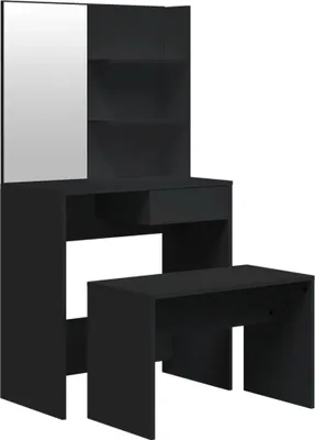 Obrázok produktu pre vidaXL Súprava toaletného stolíka čierna 74,5 x 40 x 141 cm
