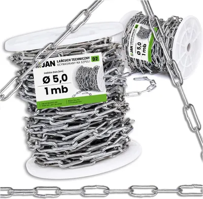 Produktbild von Stahlkette - Ø 5,0 Mm - Verzinkt - 1 M - Zerrkraft Bis 1.700 Kg