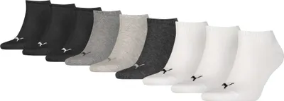 Produktbild von PUMA Uni Sneaker Socken, 9er Pack - ECOM, Damen, Herren, Logo, einfarbig Schwarz/Weiß/Grau 39-42