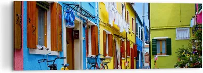 Produktbild von Bild auf Leinwand - Leinwandbild - Sonne Tag Fahrrad Straße - 120x40cm - Wand Bild - Wanddeko - Leinwanddruck - Bilder - Kunstdruck - Wanddekoration - Leinwand bilder - Wandkunst - CA120x40-2614
