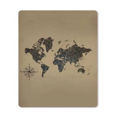 Produktbild von MuchoWow® Mauspad Mousepad Weltkarte - Vintage - Kompass 30x40 cm - Mousepads - Maus Mat - Pad - Mausunterlage - Mausmatten