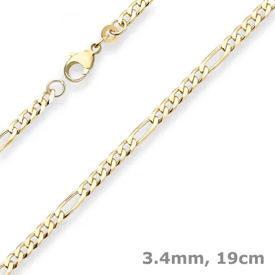 3-4mm-Armband-Figarokette-diamantiert-aus-333-Gelbgold-19cm