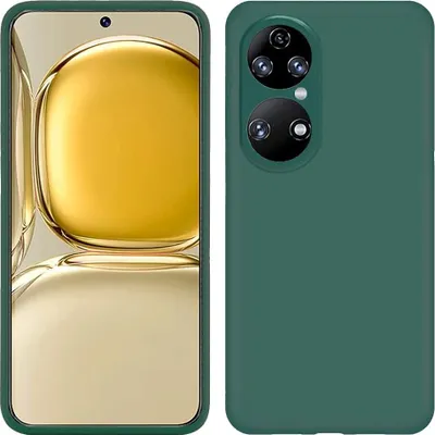 Produktbild von Huawei P50 Hülle, Flüssig Silikon Weich Gummi Schutzhülle für Huawei P50 Nachtgrün