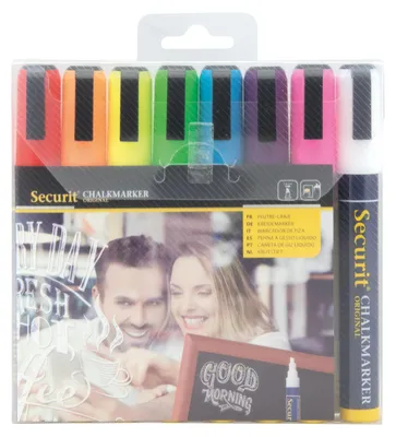 Produktbild von Securit SMA510-V8, Blau, Braun, Grün, Grau, Hellblau, Orange, Pink, Rot, Violett, Weiß, Gelb, Meißel, Geruchlos, 8 Stück(e)