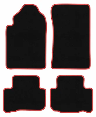 Image de Tapis de sol en moquette pour SsangYong Rexton I 2001-2006 (SUV) – jeu 4 pièces, noir/rouge, sur mesure – Wielganizator CARLUX