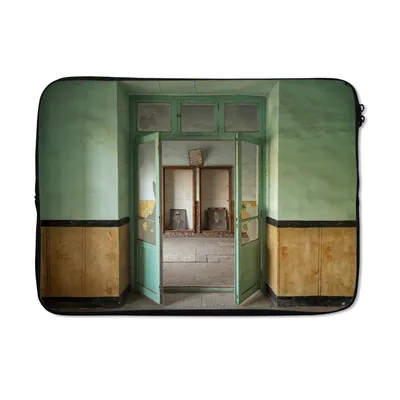 Produktbild von MuchoWow® Laptop Hülle 13 Zoll Tür - Grün - Architektur - Glas Laptoptasche - Laptophülle - Sleeve - Rundumschutz
