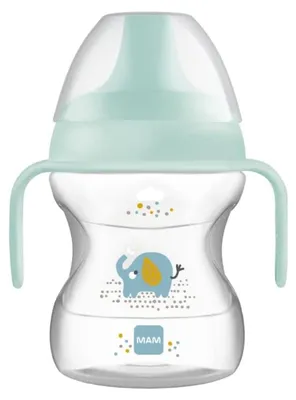 Produktbild von Trinklernbecher MAM 190 ml Blau ab 6 Monaten mit abnehmbaren Griffen