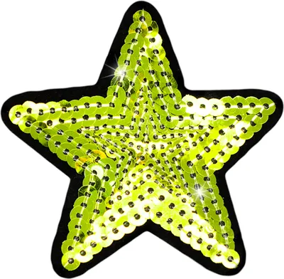 Produktbild von 1 Pailletten Aufbügler Aufnäher Stern 70mm Pailettenstern Farbauswahl, Farbe:limette