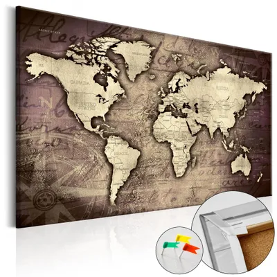 Obrázok produktu pre Netkaný korkový obraz - Precious World 90x60 cm Karty k-A-0064-p-c