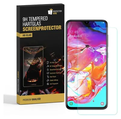 A product box for a screen protector and the screen protector itself placed next to it.