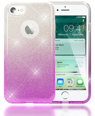 Immagine prodotto di custodia per iPhone 7 di NALIA, sottile custodia in silicone glitterato, cover bling