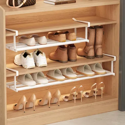 Obrázek produktu pro Zavěsná organizér na boty do skříně, rozšiřitelná od 40 do 70 cm, bílá barva