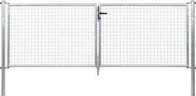 Produktbild von Alberts Wellengitter-Doppeltor mit Zubehör, Breite 300 cm, Höhe 100 cm, feuerverzinkt, zum Einbetonieren, Pfostentärke 60 mm