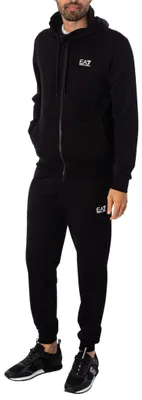 Immagine prodotto di Tuta da allenamento da uomo con zip e cappuccio, nei colori nero e bianco