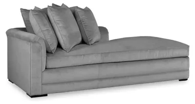 Produktbild von Chaiselongue Liege Möbel Chaise Wohnzimmer Modern Design Sofa Stoff Grau Textil