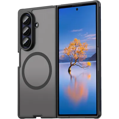 Image de Etui pour Samsung Galaxy Z Fold7, dos mat translucide avec protection de l'appareil photo, étui de protection antichoc Noir