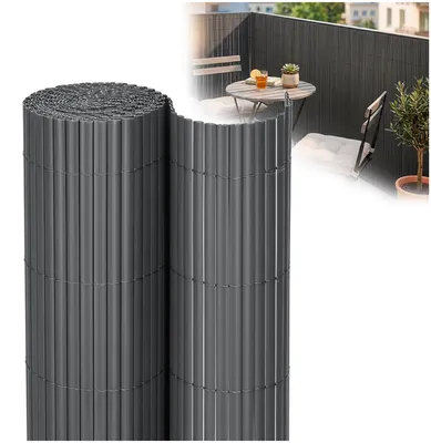 Productafbeelding van Balkonscherm - Privacyscherm - Hoge Kwaliteit - Waterbestendig - UV-bescherming - 1x3 m - Antraciet - PVC
