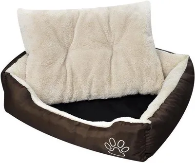 Produktbild von Famanu Haustierbett - Hundekissen Sofa - Wasserabweisend Oxford-Gewebe - 50 x 38 x 17 cm - Braun Beige