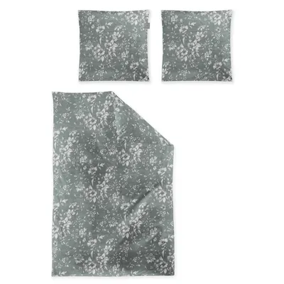 Produktbild von Irisette Flausch-Baumwolle Bettwäsche-Garnitur Zobel-HK 8558  Farbe salbei  155x220+80x80cm