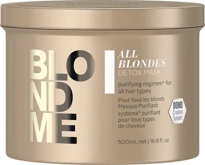 Produktbild von Schwarzkopf BLONDME All Blondes Detox, 500 ml, Unisex, Gefärbtes Haar, Blond, Nährend, Auffrischend, Verstärkung, Topf