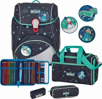 Image de Scout sac d'école LED Alpha Set 4 pièces Sternenhimmel bleu marine