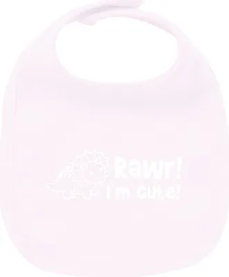 Produktbild von Huuraa Unisex Babylatz Triceratops I`m cute Geschenk Babypink  Baumwolle Triceratops Mitbringsel