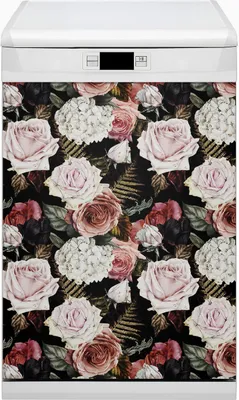 Produktbild von Magnet Folie für Geschirrspüler Magnete  Geschirrspüle Magnet für Spülmaschine 45x80 cm Dekor - Barockblüten