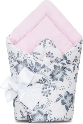 Produktbild von Bellochi 2in1 Baby Einschlagdecke Babyhörnchen - 100% Baumwolle Wickeldecke - 75 x 75 cm - für Kinderwagen, Babybett oder Kindersitz - Ganzjährig -   - Pink Berry