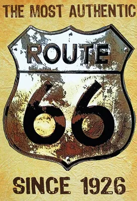 Produktbild von vianmo Holzschild 30x20 cm Wappen Route 66 since 1926 USA