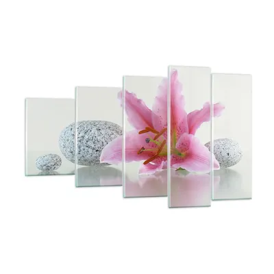 Produktbild von Bilder auf glas - Lilienblüte grün Pflanze - 100x60cm - Glasbilder - Wandbilder - Kunstdruck - zum Aufhängen bereit - Wanddekoration aus Glas - Glas Bilder - Wandbild auf Glas - GEG100x60-0485