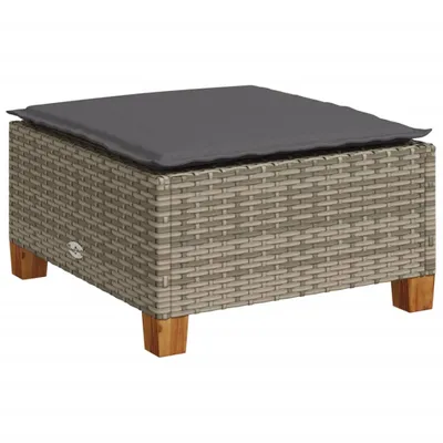 Immagine prodotto di Sgabello Giardino con Cuscino Grigio 63,5x56x32cm in Polyrattan