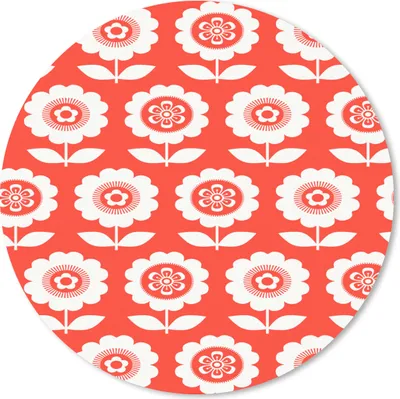 Produktbild von MuchoWow® Mauspad Mousepad Blumen - Muster - Rot 50x50 cm - Mousepads - Maus Mat - Pad - Mausunterlage - Vinyl